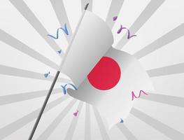 die feierliche flagge japans weht in großer höhe vektor