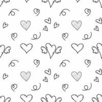 söta doodle hjärta. sömlösa mönster. Alla hjärtans dag. tryck på tyg och förpackningar. vektor