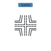 vägskäl ikoner symbol vektor element för infographic webben