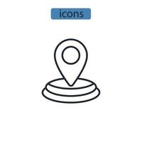 Geolocation-Symbole symbolisieren Vektorelemente für das Infografik-Web vektor