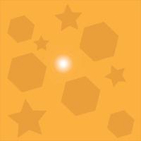 buntes neo-geometrisches plakat. Sterne und Polygone auf orangefarbenem Hintergrund. Vektor-Illustration. vektor