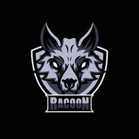 racoon head maskot logo design för esport vektor