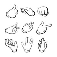 uppsättning av gest händer vektorillustration vektor