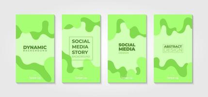 Sammlung von Social-Media-Story-Vorlagen. abstraktes kreatives Design. Einzigartiger bearbeitbarer dynamischer Hintergrund, der sich zum Teilen Ihrer Idee oder Ihres Unternehmens in sozialen Medien eignet. grünes Hintergrunddesign vektor