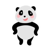 süßes tier von panda auf cartoon-version vektor