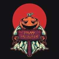 Kürbis glücklich Halloween-Vektor-Illustration vektor