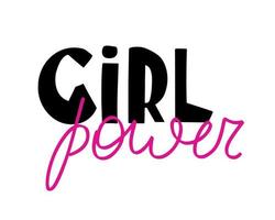 girl power handskrivna bokstäver citat. feministisk inspirerande kalligrafi. vektor slogan för sociala medier, flicka tee, gratulationskort, t-shirt tryck, affischdesign