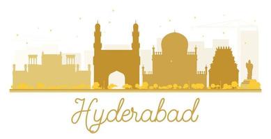 goldene silhouette der skyline der stadt hyderabad. vektor