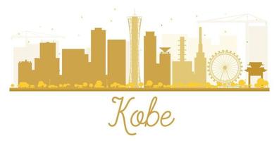 kobe city skyline gyllene siluett. vektor