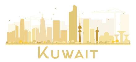 goldene silhouette der skyline von kuwait. vektor