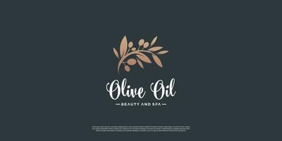 Oliven-Logo-Vorlage mit kreativem Elementstil Premium-Vektor Teil 4 vektor