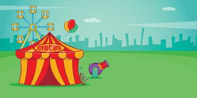 Zirkus horizontales Banner, Cartoon-Stil vektor