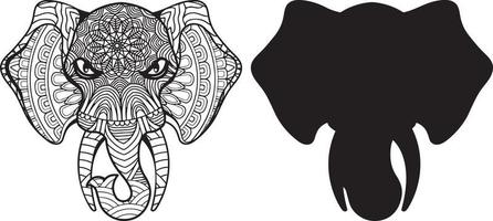 handgezeichnete elefanten zum ausmalen vektor