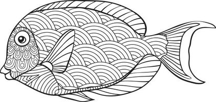 Fisch Malseite, Handzeichnung Fischvektor