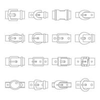 Gürtelschnallen-Symbole gesetzt, Umrissstil vektor