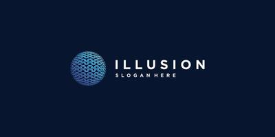 illusion logotyp med kreativ stil premium vektor