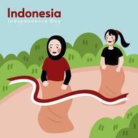 grußillustration zum indonesischen unabhängigkeitstag vektor