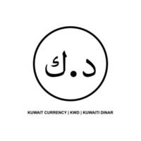 Kuwait-Währungssymbol mit ISO-Code. kuwaitischer Dinar. iso-code kwd. Vektor-Illustration vektor