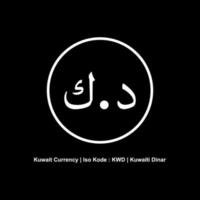 Kuwait-Währungssymbol mit ISO-Code. kuwaitischer Dinar. iso-code kwd. Vektor-Illustration vektor