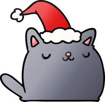 weihnachtssteigungskarikatur der kawaii katze vektor