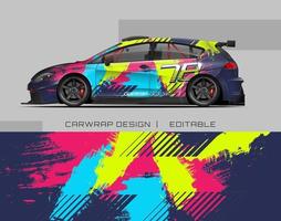 Car Wrap Design Modernes Rennhintergrunddesign für Fahrzeugfolierung, Rennwagen, Rallye usw vektor