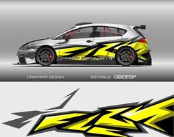 Car Wrap Design Modernes Rennhintergrunddesign für Fahrzeugfolierung, Rennwagen, Rallye usw vektor