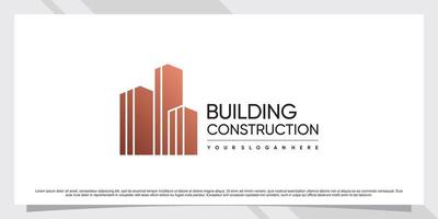 Gebäude-Logo-Design für den Geschäftsbau mit kreativem Konzept-Premium-Vektor vektor