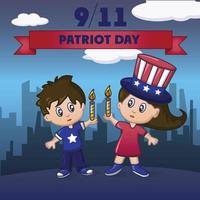 Patriot Day America Konzept Hintergrund, Cartoon-Stil vektor