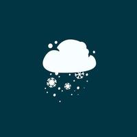 Cartoon-Wettersymbol schneit. flache designwolke mit schneeillustrationszeichnung. isolierte Objekte. Asset für Animation, Webdesign, mobile Apps und mehr. vektor