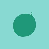 tecknad grön vattenmelon frukt isolerad på blå bakgrund, enkel ritning. färsk vattenmelon siluett i platt designstil. kontur sommar frukt ikon. vektor