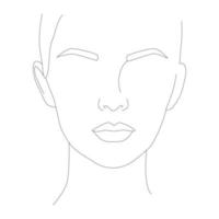 abstraktes weibliches Gesicht in einer Zeile. vektor