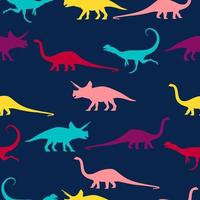 seamless mönster med dinosaurier vektor