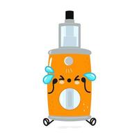 süßer trauriger vape-charakter. vektor hand gezeichnete karikatur kawaii charakter illustration symbol. isoliert auf weißem Hintergrund. trauriges vape-charakterkonzept