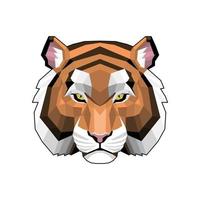 Tigerkopf im Lowpoly-Stil, Vektorgrafik-Design vektor