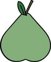 niedliche Cartoon grüne Birne vektor