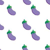 aubergine sömlös mall, illustration av aubergine för textilmönster vektor