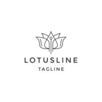 flacher Vektor der Lotusblumenlinie Logoikonendesignschablone