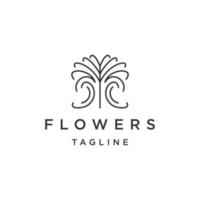 Blume Baumlinie Logo Symbol Design Vorlage flacher Vektor