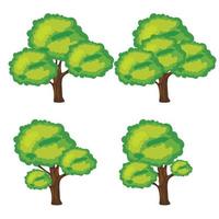 Reihe von abstrakten stilisierten Bäumen. natürliche Abbildung. vektor