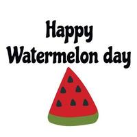 vattenmelon dag semester fras. vattenmelon skiva illustration. vektor
