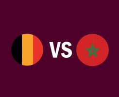 Belgien och USA flagga symbol design Europa och afrika fotboll final vektor europeiska och afrikanska länder fotbollslag illustration