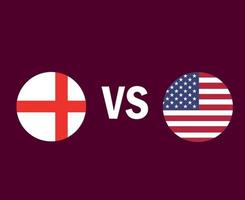 England och USA flagga symbol design Europa och Nordamerika fotboll final vektor europeiska och nordamerikanska länder fotbollslag illustration