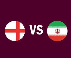 England och Iran flagga symbol design asien och europeisk fotboll final vektor asiatiska och europeiska länder fotbollslag illustration