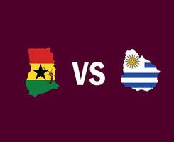 ghana und uruguay karte symbol design lateinamerika und afrika fußball finale vektor lateinamerikanische und afrikanische länder fußballmannschaften illustration