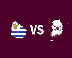 uruguay und südkorea karte symbol design asien und lateinamerika fußball finale vektor asiatische und lateinamerikanische länder fußballmannschaften illustration