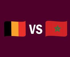 belgien und vereinigte staaten flaggenband symbol design europa und afrika fußball finale vektor europäische und afrikanische länder fußballmannschaften illustration