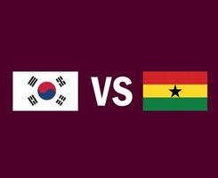 südkorea und ghana flagge emblem symbol design afrika und asien fußball finale vektor afrikanische und asiatische länder fußballmannschaften illustration