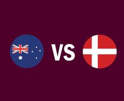australien och danmark flaggsymbol design asien och europa fotboll final vektor asiatiska och europeiska länder fotbollslag illustration