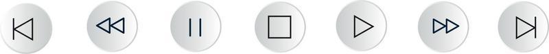 Media-Player-Schaltflächen-Icon-Set, Play- und Pause-Schaltflächenzeichen, Video-Audio-Player-Schaltflächensymbol, Vektorillustration vektor