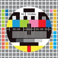 Fernsehtest von Streifen. Signal TV-Mustertest oder Fernsehfarbbalkensignal. Ende der TV-Farbbalken für den Hintergrund. vektor